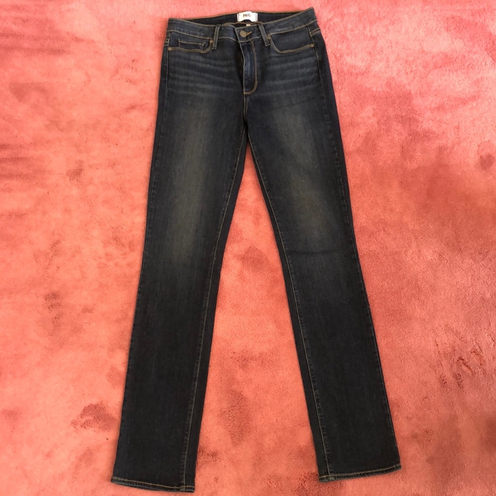 Paige dark wash straight leg jeans